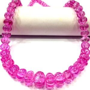 AAAA+ Extremely Rare~Pink Sapphire Melon Beads Sapphire Carved Rondelle Beads Sapphire Pumpkin Shape Beads Pink Sapphire Beads Necklace. AAAA+ Extremely Rare~Pink Sapphire Melon Beads Sapphire Carved Rondelle Beads Sapphire Pumpkin Shape Beads Pink Sapphire Beads Necklace.