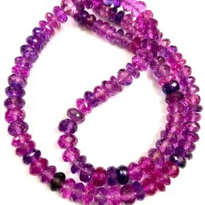 AAAA++ Pinkish Purple Sapphire Necklace Beautiful Pink-Purple Sapphire Faceted Rondelle Beads Pink Sapphire Faceted Gemstone Beads~Wholesale AAAA++ Pinkish Purple Sapphire Necklace Beautiful Pink-Purple Sapphire Faceted Rondelle Beads Pink Sapphire Faceted Gemstone Beads~Wholesale