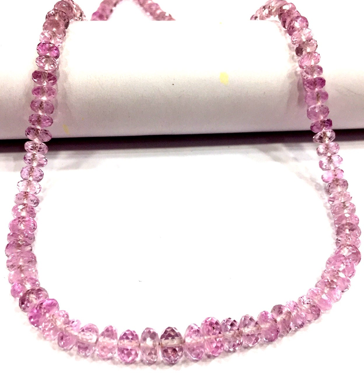 Aaaa++ Quality~~rare Light Pink Sapphire Faceted Rondelle Beads Rose Pink Sapphire Gemstone Beads Really Beautiful Sapphire Beads Necklace.