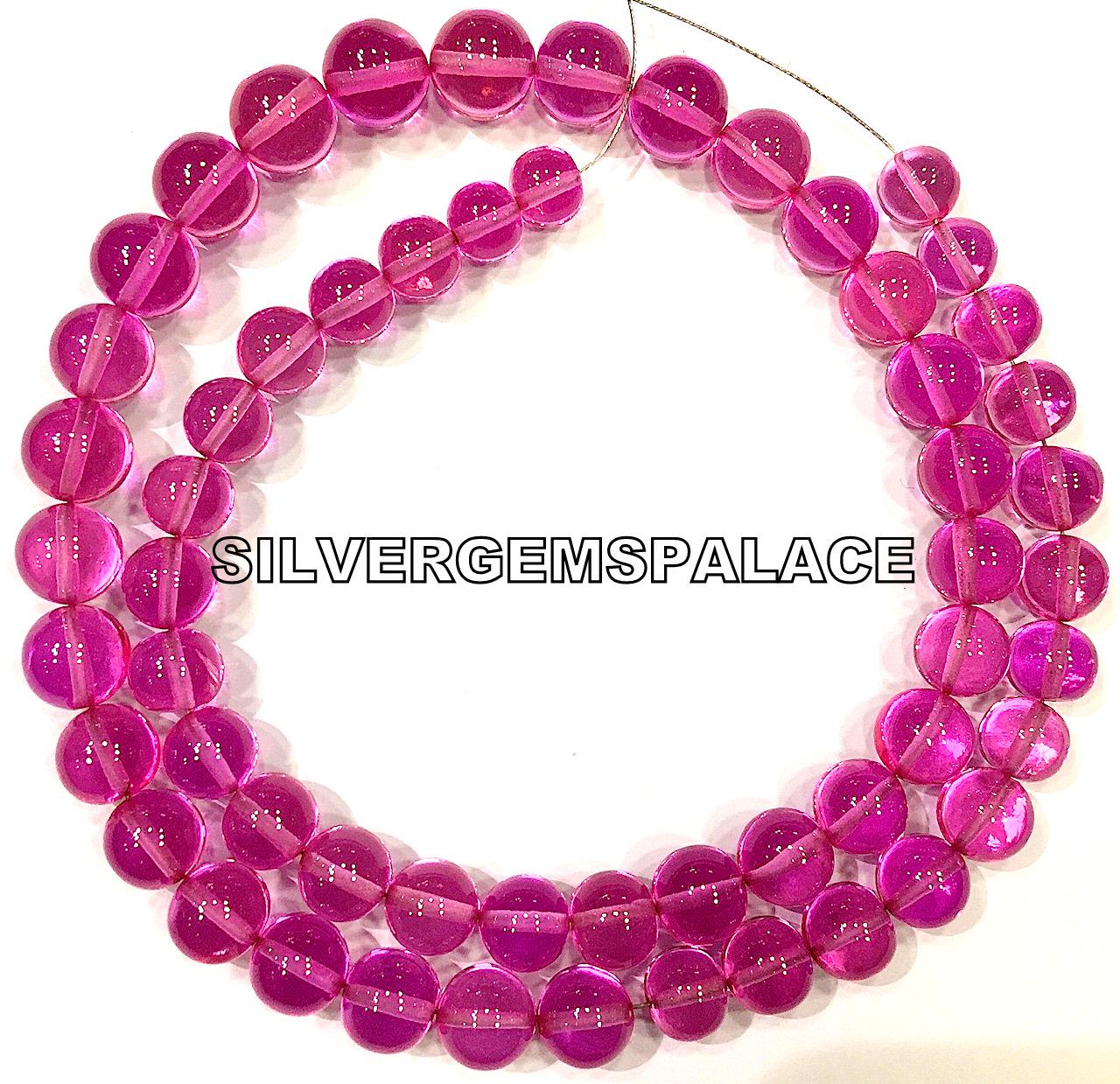 Aaaa+ Rare~pink Sapphire Smooth Round Ball Beads Sapphire Round Beads Necklace Polished Sapphire Necklace Pink Sapphire Gemstone Beads.