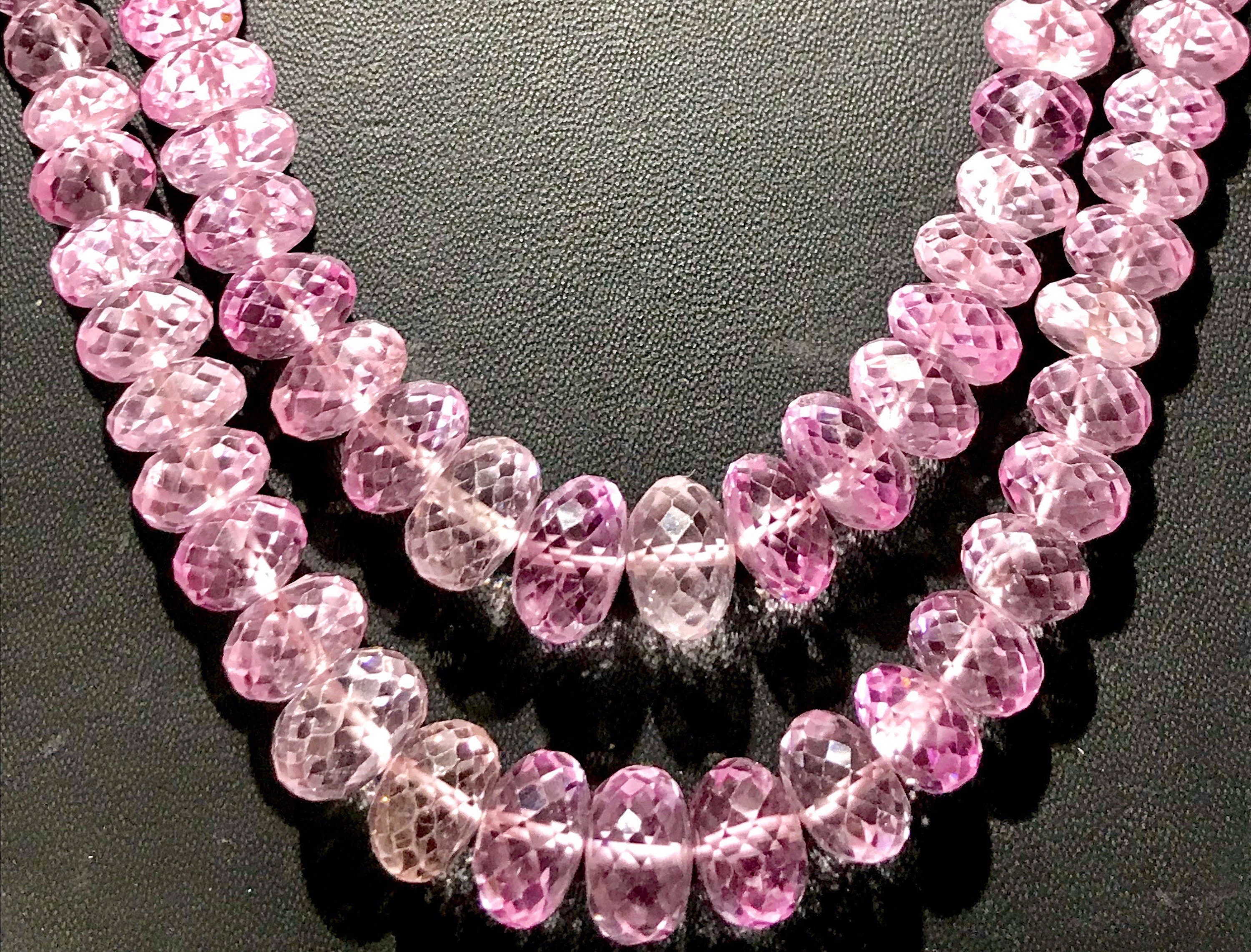 Extremely Beautiful~rarest~~pink Sapphire Beads Pink Sapphire 2 Layer Beaded Necklace Pink Sapphire Faceted Rondelles Sapphire Gemstone Bead Extremely Beautiful~rarest~~pink Sapphire Beads Pink Sapphire 2 Layer Beaded Necklace Pink Sapphire Faceted Rondelles Sapphire Gemstone Bead