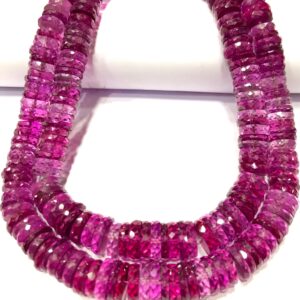 Gorgeous~~AAAA+ Grade~Pink Sapphire Faceted Tyre Beads Pink Sapphire Gemstone Beads Pink Sapphire Tyre Cut Beads Sapphire Graduated Necklace Gorgeous~~AAAA+ Grade~Pink Sapphire Faceted Tyre Beads Pink Sapphire Gemstone Beads Pink Sapphire Tyre Cut Beads Sapphire Graduated Necklace