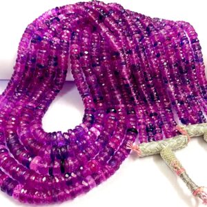 Gorgeous~AAAA++ Pinkish Purple Sapphire 5 Layer Beaded Necklace Unique Pink Sapphire Faceted Tyre Beads Genuine Pink Sapphire Gemstone Beads Gorgeous~AAAA++ Pinkish Purple Sapphire 5 Layer Beaded Necklace Unique Pink Sapphire Faceted Tyre Beads Genuine Pink Sapphire Gemstone Beads
