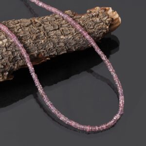 Natural Pink Sapphire Beaded Necklace, 2.5mm-4mm Sapphire Faceted Rondelle Beads Necklace, Sapphire Jewelry, Anniversary, Handmade Necklace Natural Pink Sapphire Beaded Necklace, 2.5mm-4mm Sapphire Faceted Rondelle Beads Necklace, Sapphire Jewelry, Anniversary, Handmade Necklace