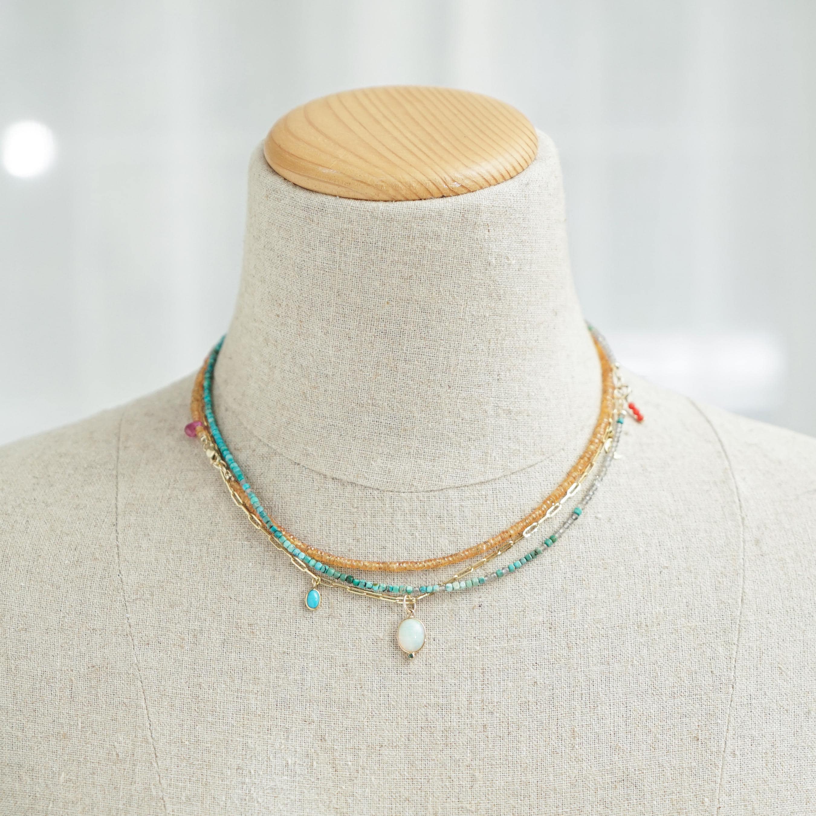 Orange Sapphire Necklace: Solid 14k Gold, Delicate Pink Sapphire Drop, September Birthstone