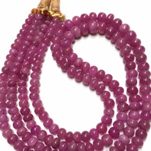 Purest Form(certified) Pink sapphire Necklace/Natural 7*8Width Pink Sapphire Smooth Rondelles/Sold At Two Strands 18”-19”/Sapphire Purest Form(certified) Pink sapphire Necklace/Natural 7*8Width Pink Sapphire Smooth Rondelles/Sold At Two Strands 18”-19”/Sapphire