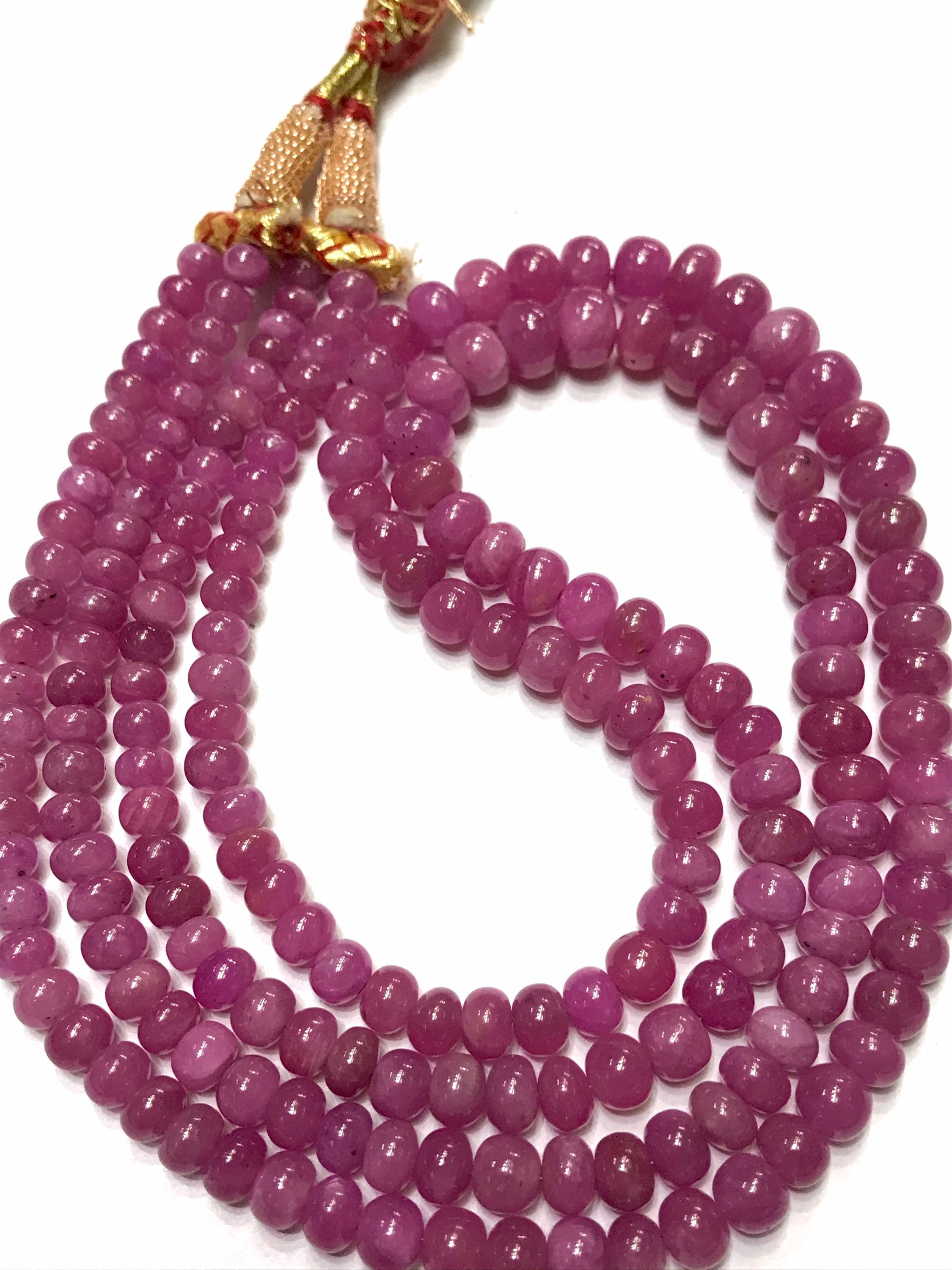 Purest Form(certified) Pink Sapphire Necklace/natural 7*8width Pink Sapphire Smooth Rondelles/sold At Two Strands 18”-19”/sapphire