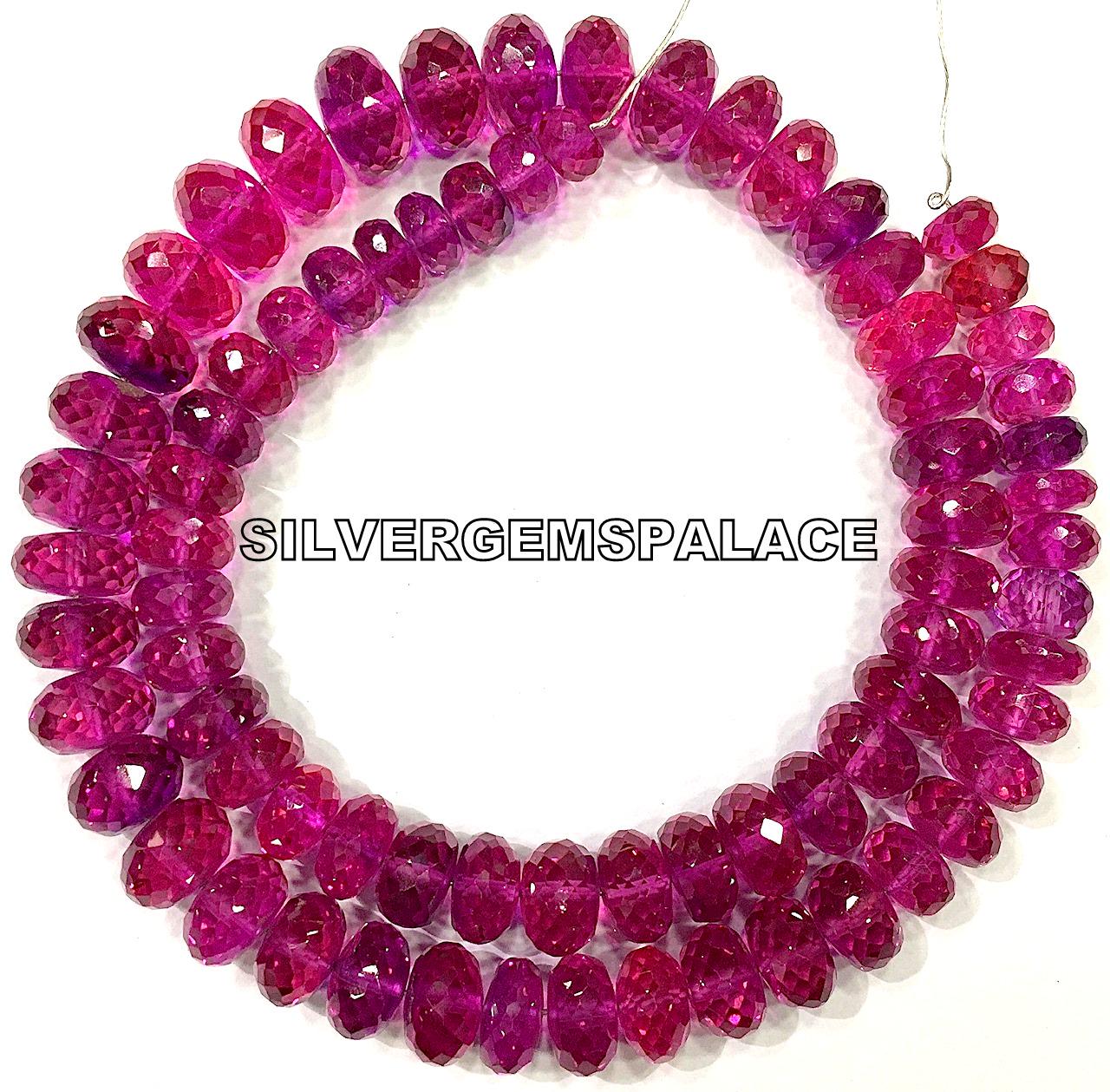 Rarest~aaaa+ Pinkish Sapphire Faceted Rondelle Beads Pink Sapphire Beads Sparkle Sapphire Gemstone Beads Gorgeous Sapphire Beads Necklace.