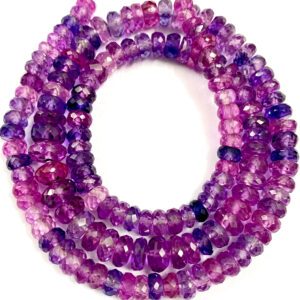 So Gorgeous~~aaa++ Mix Pink Sapphire Faceted Rondelle Beads 17” Pinkish Purple Sapphire Gemstone Beads 5-6mm Pink Sapphire Necklace Jewelry