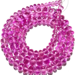 Sparkly Beautiful~~AAAA++ Quality Pink Sapphire Faceted Rondelle Beads Pink Sapphire Gemstone Beads Pink Sapphire 22 Inch Graduated Necklace Sparkly Beautiful~~AAAA++ Quality Pink Sapphire Faceted Rondelle Beads Pink Sapphire Gemstone Beads Pink Sapphire 22 Inch Graduated Necklace