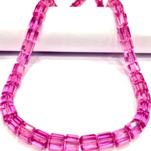 Very Rare~~AAAA+ Quality~~Pink Sapphire Faceted Tube Shaped Beads Transparent Pink Sapphire Gemstone Beads Pink Sapphire Necklace Jewellery Very Rare~~AAAA+ Quality~~Pink Sapphire Faceted Tube Shaped Beads Transparent Pink Sapphire Gemstone Beads Pink Sapphire Necklace Jewellery