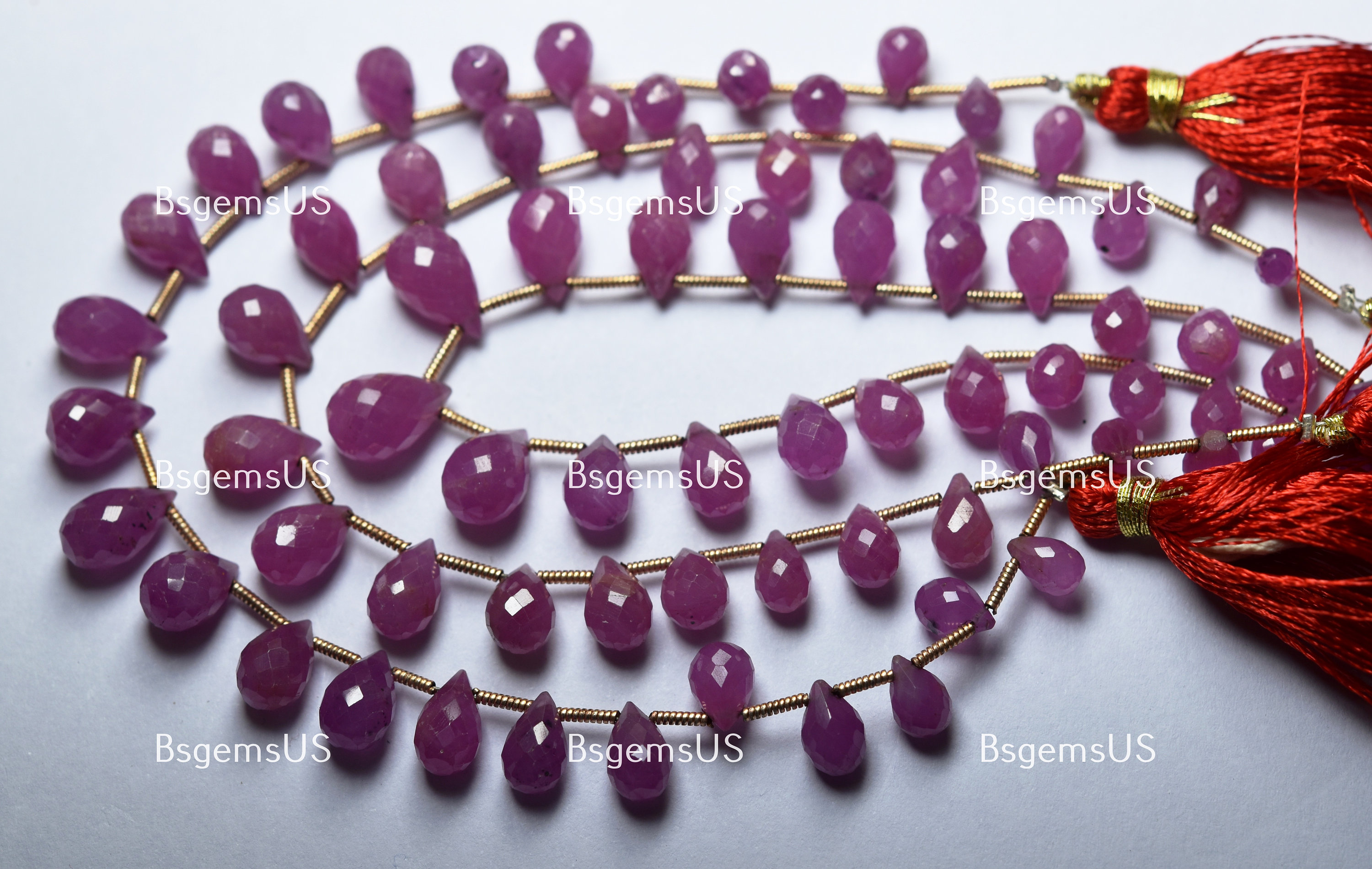 10 Beads,natural Pink Sapphire Faceted Drops Shaped Briolette,size 7-9mm 10 Beads,natural Pink Sapphire Faceted Drops Shaped Briolette,size 7-9mm