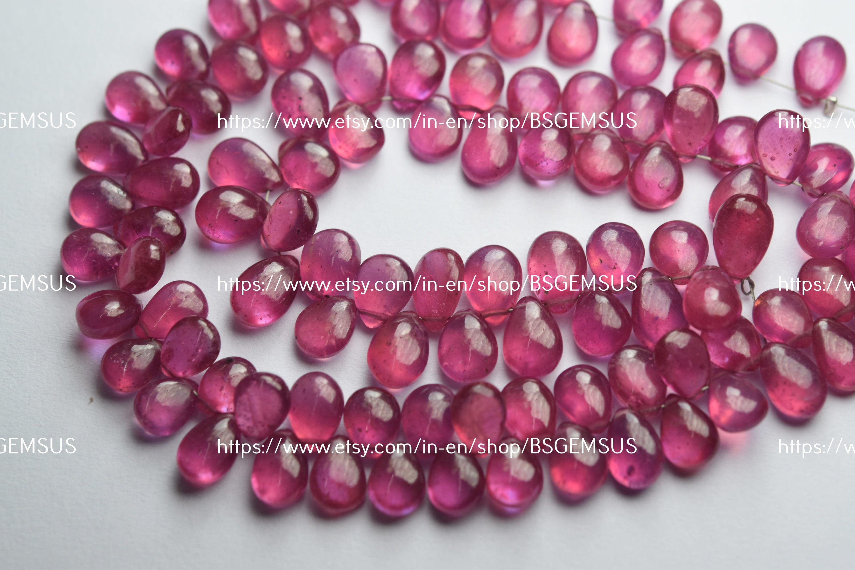 10 Beads,finest Quality,natural Pink Sapphire Smooth Pear Shaped Briolette,size 8-9mm 10 Beads,finest Quality,natural Pink Sapphire Smooth Pear Shaped Briolette,size 8-9mm