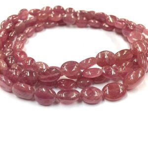 6-7 mm Gemstone Beads 18"Sapphire Strand Natural Smooth Rare Pink Sapphire Oval Shape Beads  Wholesale Price Rare Sapphire