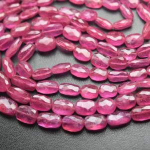 7 Inches Strands,Natural Pink Sapphire Faceted Oval Beads.Size 7-9mm
