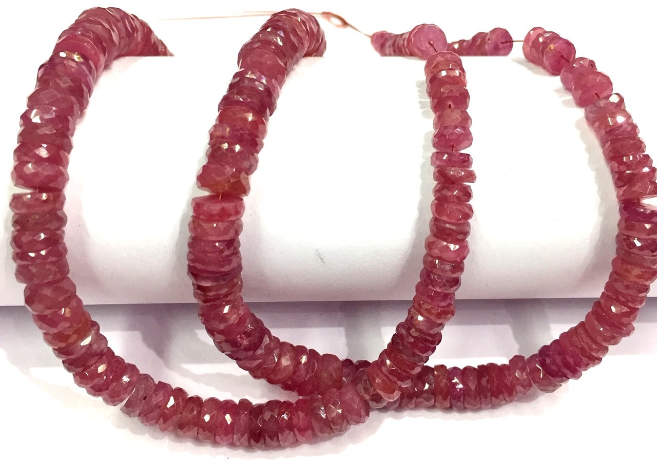 Aaa Quality~great Luster~natural Pink Sapphire Faceted Tyre Beads Sapphire Heishi Cut Beads Sapphire Gemstone Beads Jewelry Making Beads. Aaa Quality~great Luster~natural Pink Sapphire Faceted Tyre Beads Sapphire Heishi Cut Beads Sapphire Gemstone Beads Jewelry Making Beads.
