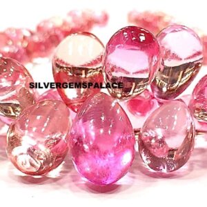 AAAA+ Rare Padparadscha Sapphire Smooth Drops Beads Peachy Pink Sapphire Drops Briolettes Polished Sapphire Gemstone Beads Pretty Drops 6"