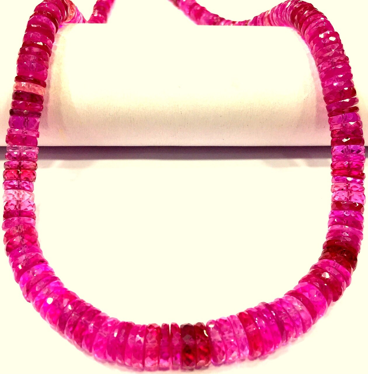 Aaaa++ Quality~~pink Sapphire Faceted Tyre Cut Beads Sapphire Heishi Cut Beads Stunning Pink Sapphire Gemstone Beads Sapphire Beads Strand.