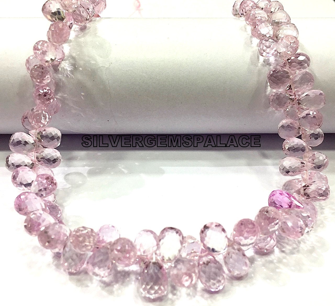 Aaaa+ Rare Pink Sapphire Faceted Drops Briolettes Pink Sapphire Drops Beads Strand Pink Sapphire Gemstone Beads Jewelry Making Drops Beads.