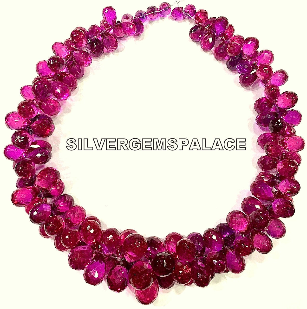 Aaaa+ Rarest Pink Sapphire Faceted Teardrop Beads Rubellite Color Drops Briolettes Sapphire Gemstone Beads Necklace Large Size Drops Beads.