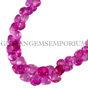 AAAA++ BEAUTIFUL~~Pink Sapphire Beads Vibrant Pink Sapphire Faceted Onion Beads Sapphire Onion Shape Beads Sapphire Gemstone Beads Necklace