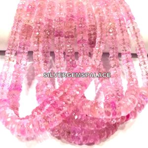 AAAA++ Pink Sapphire Faceted Tyre Cut Beads Sapphire Heishi Cut Beads Stunning Pink Sapphire Gemstone Beads Sapphire Strand Sapphire String.