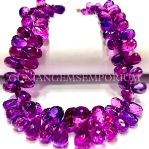 AAAA++ EXCLUSIVE~~ Purple Sapphire Faceted Teardrop Beads Top QUALITY Pinkish Purple Sapphire Gemstone Beads Shaded Pink Sapphire Teardrops