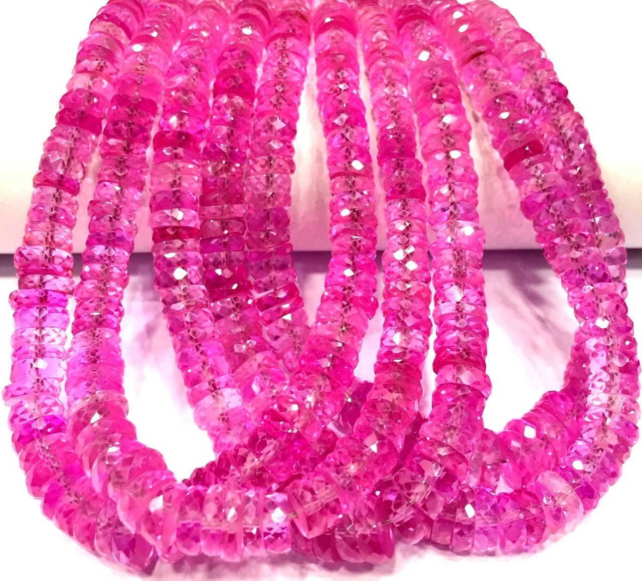 Aaaa++ Quality~~pink Sapphire Faceted Tyre Cut Beads Sapphire Heishi Cut Beads Stunning Pink Sapphire Gemstone Beads Sapphire Beads Strand. Aaaa++ Quality~~pink Sapphire Faceted Tyre Cut Beads Sapphire Heishi Cut Beads Stunning Pink Sapphire Gemstone Beads Sapphire Beads Strand.