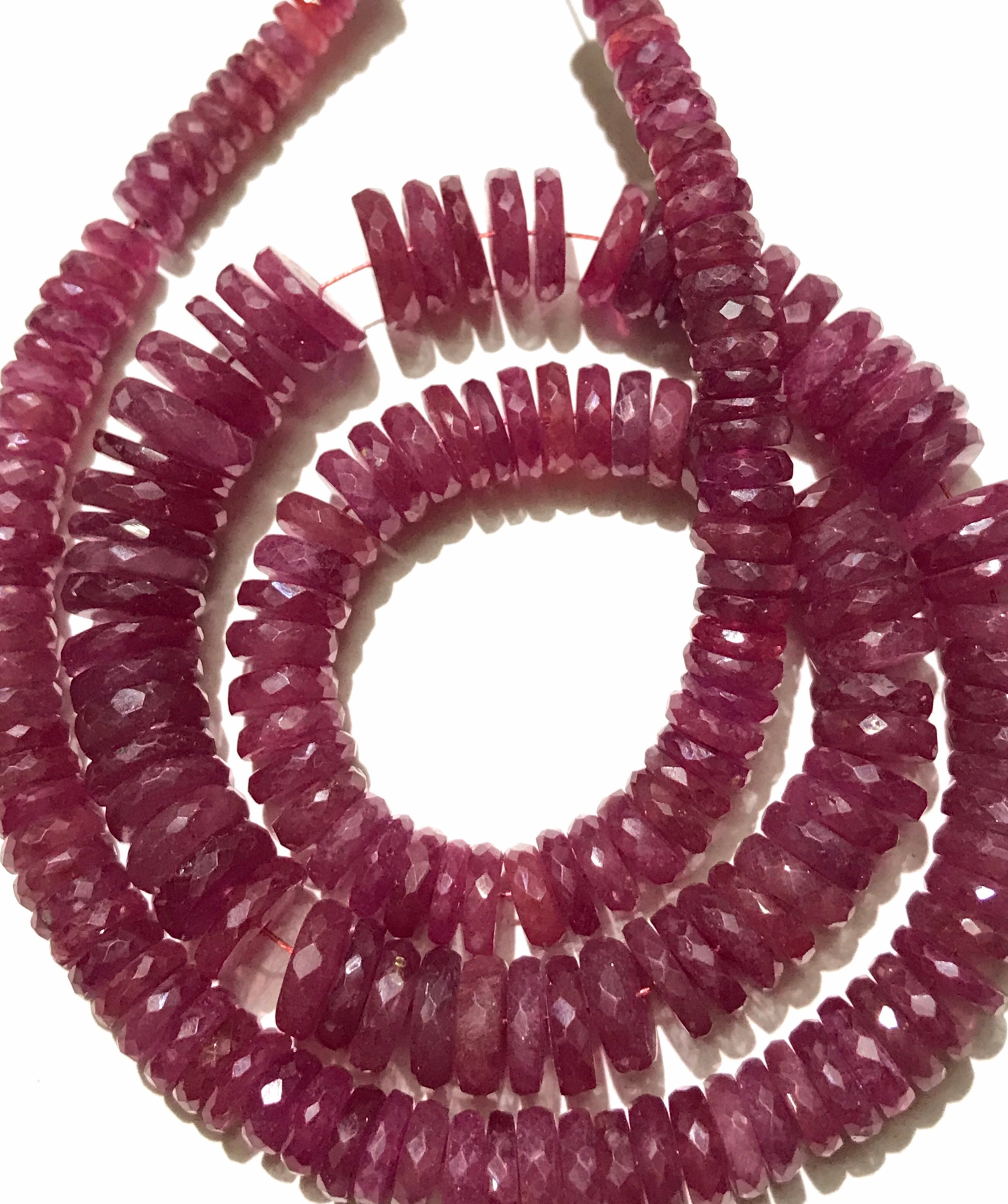 Aaaa~pink Colour Sapphire Gemstone Beads••faceted Wheel Shape 7-8mm Width Natural Pink Sapphire Stone Beads••tyre Shape Sapphire 18” Beads Aaaa~pink Colour Sapphire Gemstone Beads••faceted Wheel Shape 7-8mm Width Natural Pink Sapphire Stone Beads••tyre Shape Sapphire 18” Beads