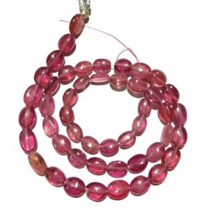 Beautiful~Pink Sapphire Smooth Oval Shape Beads Pink Sapphire Smooth Gemstone Beads Natural Pink Sapphire 5-7MM 12” Pink Sapphire Oval Beads