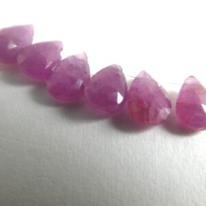 Pink Sapphire Faceted Teardrops 7-8mm Beads- 6 Pcs Briolettes Gemstone-earrings Jewelry Making-craft Natural Beads