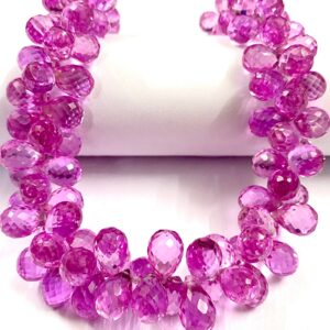 Gorgeous~AAA++ Top Quality Pink Sapphire Gemstone Beads Pink Sapphire Faceted Teardrop Beads 6-8mm Pink Sapphire Beads Pink Sapphire Jewelry
