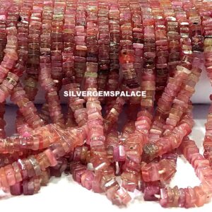 Natural Pink Sapphire Flat Square Beads Smooth Sapphire Beads Pink Sapphire Heishi Gemstone Beads Wholesale Sapphire Beads Wholesale Shop.