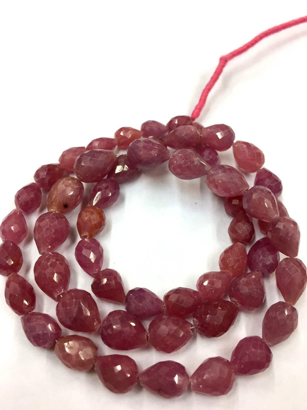 Natural Pink Sapphire Faceted Beads Pink Sapphire Faceted Teardrop Beads Pink Sapphire Gemstone 18" Strand Natural Pink Sapphire Faceted Beads Pink Sapphire Faceted Teardrop Beads Pink Sapphire Gemstone 18" Strand