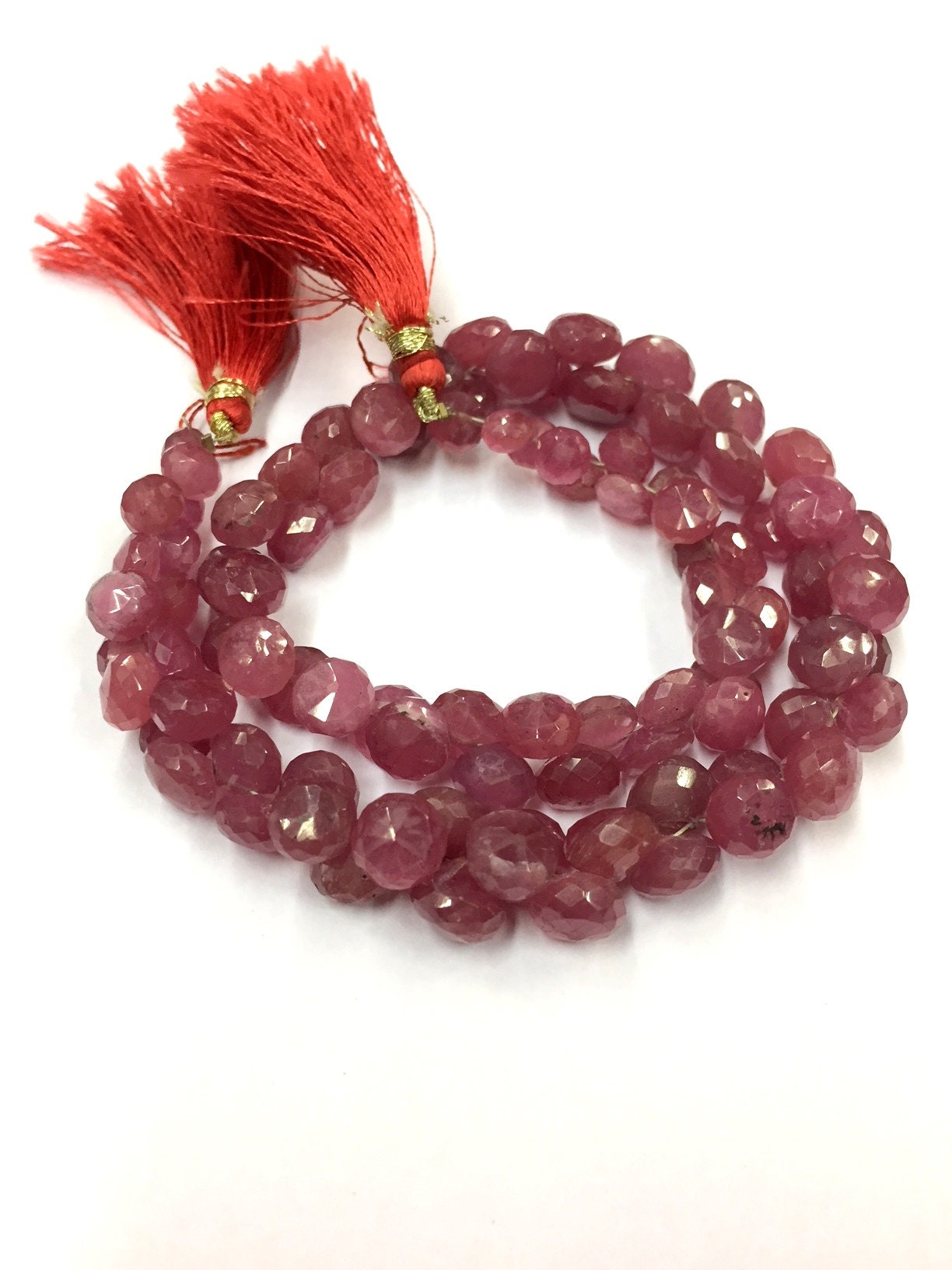 Natural Faceted Very Rare Pink Sapphire Teardrop Beads Onion Shape 8mm Loose Gemstone Beads 13" Strand Latest Arrival Natural Faceted Very Rare Pink Sapphire Teardrop Beads Onion Shape 8mm Loose Gemstone Beads 13" Strand Latest Arrival