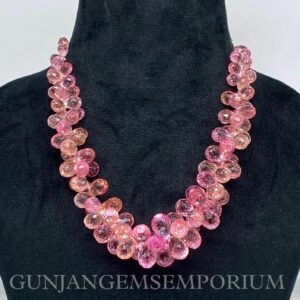 Pink Peach PADPARADSCHA Sapphire AAAA+ QUALITY~~Rare Pink Sapphire Faceted Teardrop Beads Sapphire Teardrops Wholesale Sapphire 14” Necklace