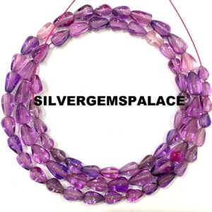 Purple Pink Sapphire Teardrop Beads Sapphire Drops Briolettes Pink Sapphire Gemstone Beads 6/7mm Plain Drops Strand Sapphire String 17”