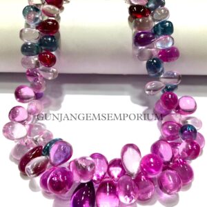 Rare To See Colors~~Pink Sapphire Smooth Teardrops Beads AAA+ Multi Sapphire Gemstone Beads Mix Pink Sapphire Teardrops Pink Sapphire Shades
