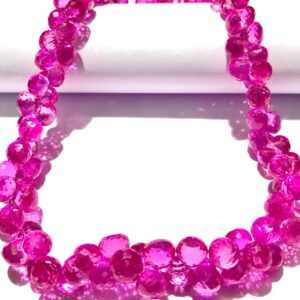 Rarest~AAAA+ Pink Sapphire Faceted Onion Beads Pink Sapphire Gemstone Beads Sparkling Pink Sapphire Onions Sapphire Beads Wholesale Sapphire