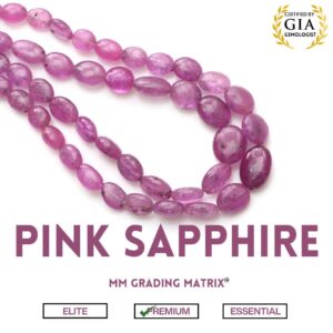 Pink Sapphire Smooth Oval Beads, 4x6 to 9.5x12.5 mm, Pink Sapphire Jewelry Making Beads, 18 Inches Strand, Price Per Strand, Jewelry making