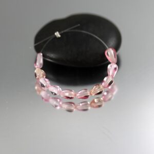 Pink Sapphire Smooth Drop Briolette Beads - Set of 10 - 6 x 3 mm