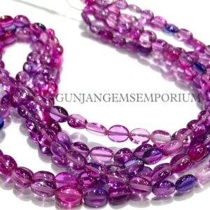 So Beautiful~~AAAA+ Sapphire Beads Smooth Pink Sapphire Oval Beads Polished Small Oval Shaped Beads Genuine Sapphire Gemstone 18” Jewelry