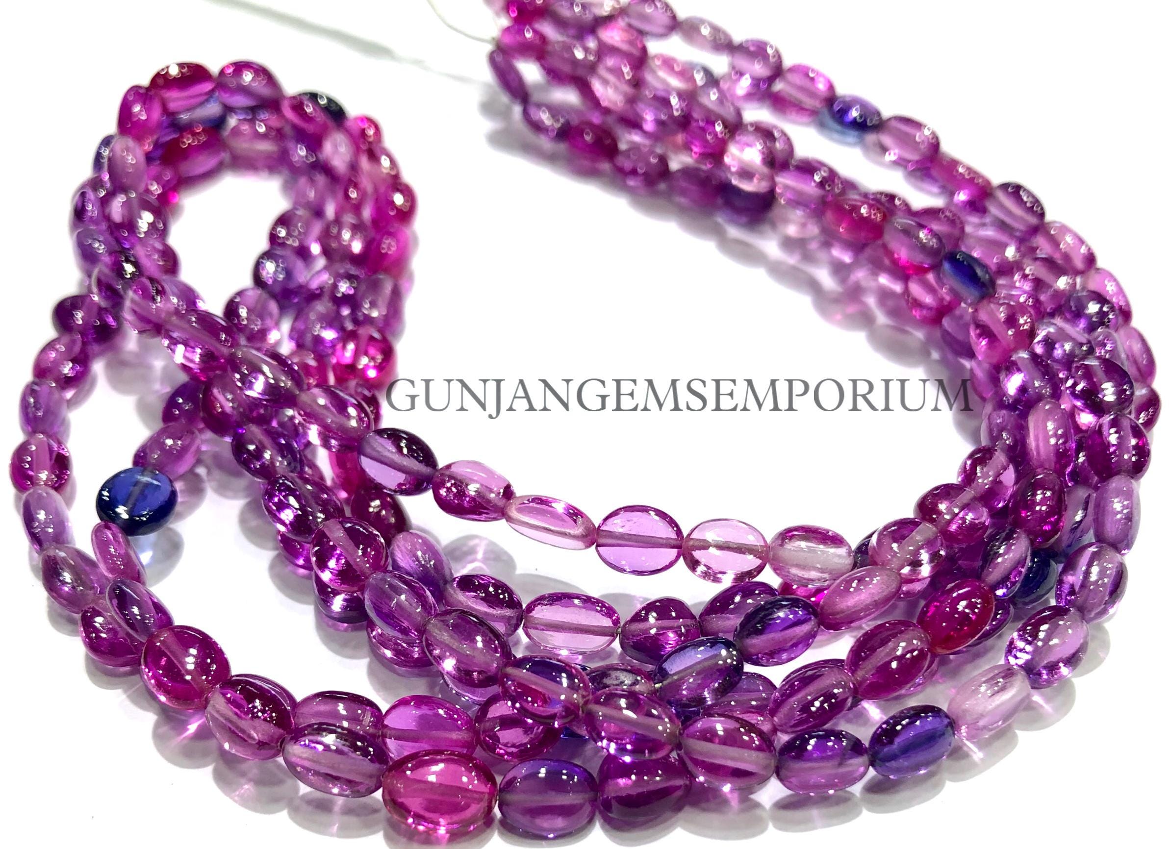 So Beautiful~~aaaa+ Sapphire Beads Smooth Pink Sapphire Oval Beads Polished Small Oval Shaped Beads Genuine Sapphire Gemstone 18” Jewelry