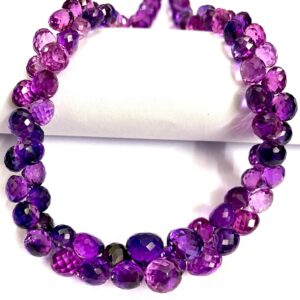 Sparkling~AAA++ Pinkish Purple Sapphire Faceted Onion Beads Purple Pink Sapphire Onion Shape Beads 8-10 Pinkish Purple Sapphire Gems Beads