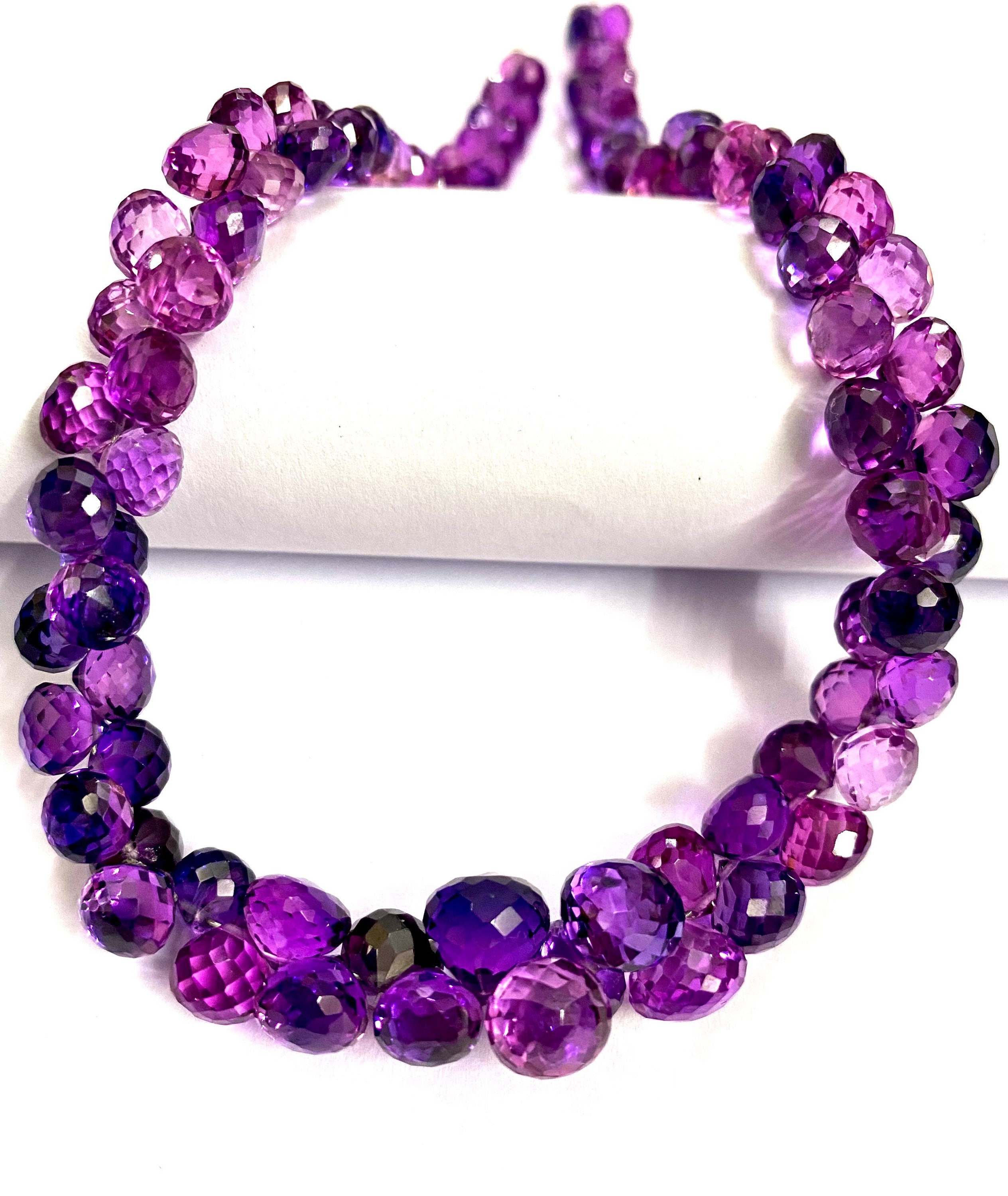 Sparkling~aaa++ Pinkish Purple Sapphire Faceted Onion Beads Purple Pink Sapphire Onion Shape Beads 8-10 Pinkish Purple Sapphire Gems Beads