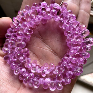 Superb Aaa++ Quality Pink Sapphire Teardrop Beads Rose Pink Sapphire Faceted Teardrop Shape Beads Light Sparkling Pink Sapphire Top Quality