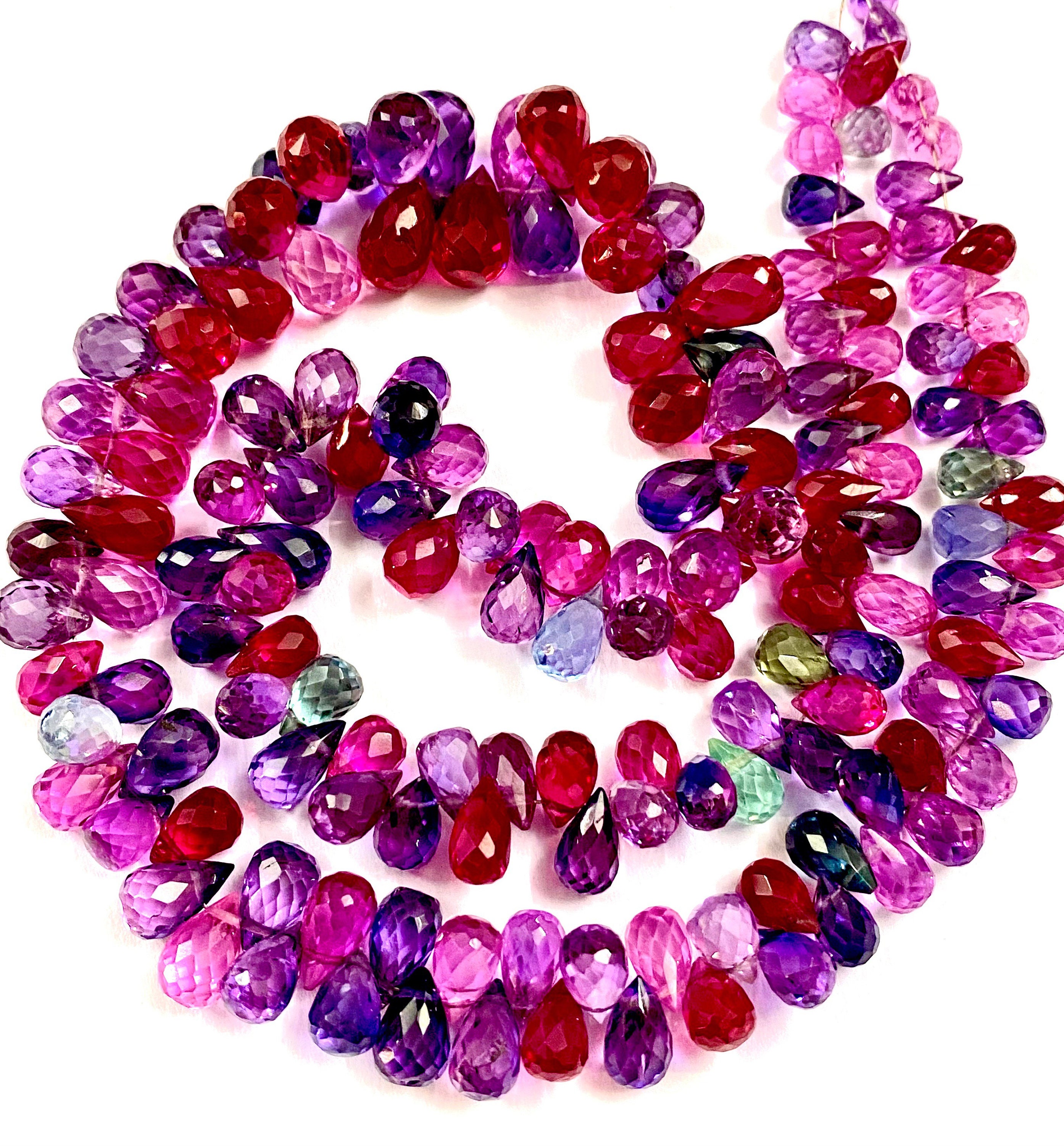 Superb~~aaaa++ Quality Pinkish Purple Sapphire Faceted Teardrop Beads Disco Multi Pink Sapphire Gemstone Beads 20” Purple Sapphire Necklace Superb~~aaaa++ Quality Pinkish Purple Sapphire Faceted Teardrop Beads Disco Multi Pink Sapphire Gemstone Beads 20” Purple Sapphire Necklace