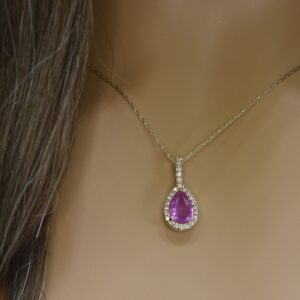 PINK SAPPHIRE DIAMOND Necklace, Pink sapphire pendant, Gold pink sapphire necklace, Pink necklace, Gift for her, Fine jewelry, Birthday gift PINK SAPPHIRE DIAMOND Necklace, Pink sapphire pendant, Gold pink sapphire necklace, Pink necklace, Gift for her, Fine jewelry, Birthday gift