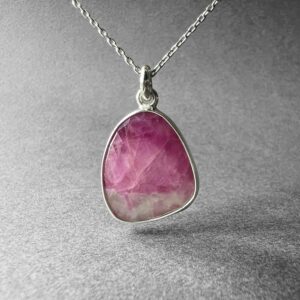 Natural Bi-color Pink Sapphire Silver Pendant Necklace, Special Shimmering Cut, One-of-a-kind Pieces From Turkuaznaturalstones Natural Bi-color Pink Sapphire Silver Pendant Necklace, Special Shimmering Cut, One-of-a-kind Pieces From Turkuaznaturalstones