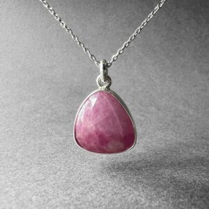 Natural Pink Sapphire Stone Silver Pendant Necklace, Special Shimmering Cut, One-of-a-kind Pieces From Turkuaznaturalstones Natural Pink Sapphire Stone Silver Pendant Necklace, Special Shimmering Cut, One-of-a-kind Pieces From Turkuaznaturalstones